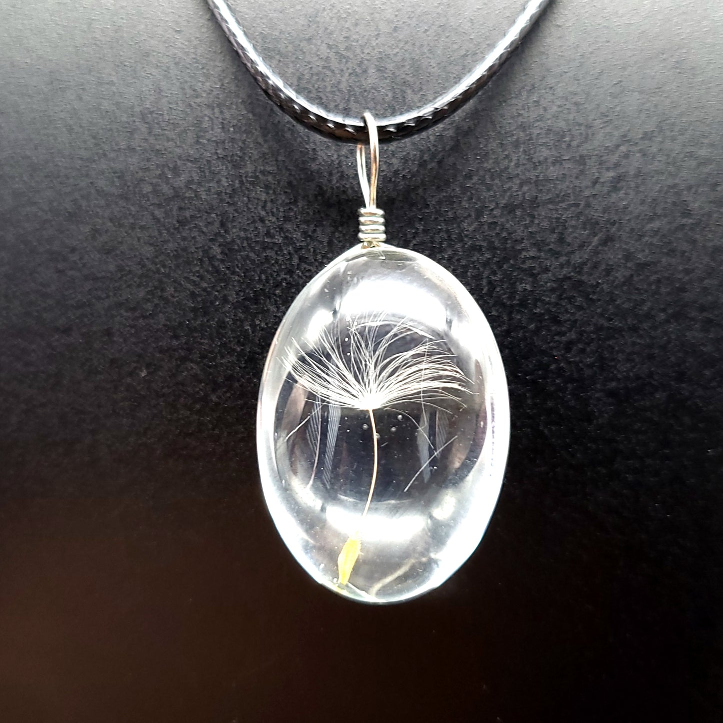 COLLIERS + PENDENTIF VRAIES GRAINES DE PISSENLITS SOUS VERRE - UNIQUES, ORIGINAUX & ARTISANAUX