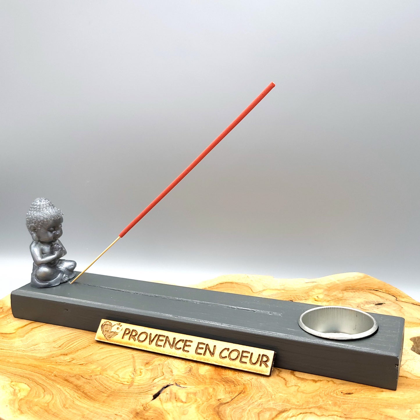 DIVERS SUPPORTS ENCENS " 3 en 1 " EN BOIS + COUPELLE MÉTAL BOUGIES & DÉCO RÉSINE 3D - UNIQUES, ORIGINAUX & ARTISANAUX