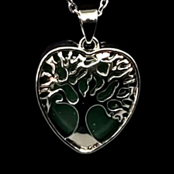 COLLIERS + PENDENTIFS COEURS + ARBRES DE VIE EN PIERRE AVENTURINE VERTE - BIJOUX ARTISANAUX, UNIQUES & ORIGINAUX