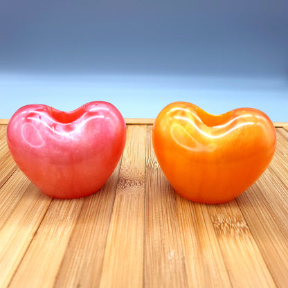 GRANDS CŒURS EN BOUGEOIRS, SUPPORTS À BOUGIES 3D RELIEFS EN RÉSINE AU CHOIX - DÉCORATIONS UNIQUES, ARTISANALES & ORIGINALES