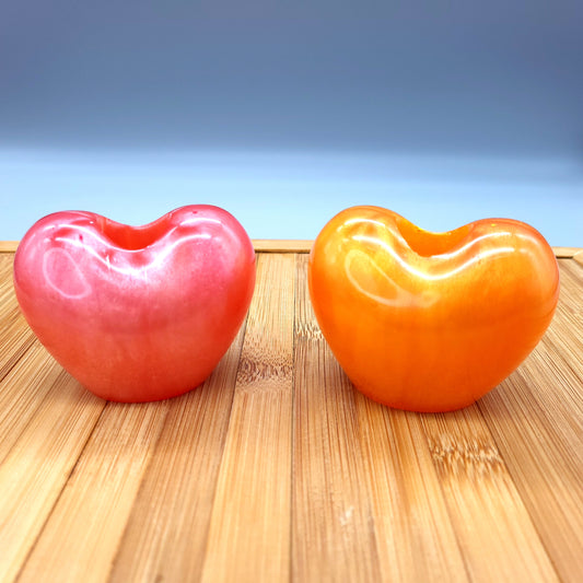 GRANDS CŒURS EN BOUGEOIRS, SUPPORTS À BOUGIES 3D RELIEFS EN RÉSINE AU CHOIX - DÉCORATIONS UNIQUES, ARTISANALES & ORIGINALES