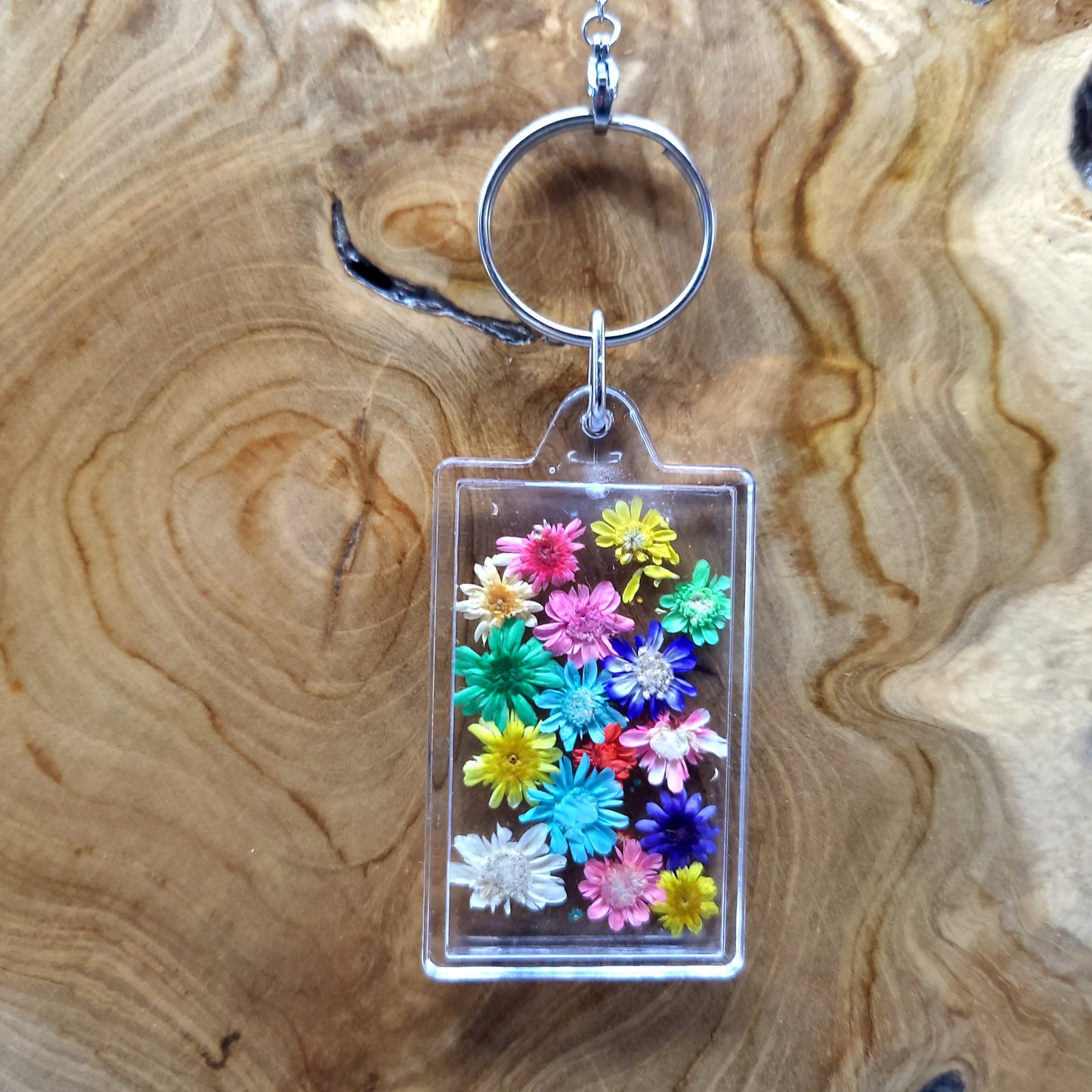 MAGNIFIQUES PORTE-CLÉS DE VRAIES FLEURS SÉCHÉES - UNIQUES, ORIGINAUX & ARTISANAUX