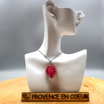 DIVERS COLLIERS + PENDENTIFS DE VRAIES FLEURS SOUS VERRE - UNIQUES, ORIGINAUX & ARTISANAUX