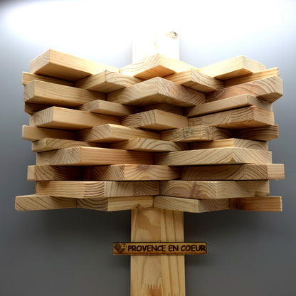 TABLEAU EN PUZZLES TRIANGLES EN 3D EN BOIS N°4 - DÉCORATION ARTISANALE, ORIGINALE & UNIQUE