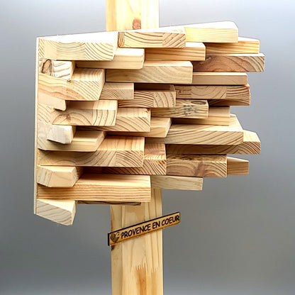 TABLEAU EN PUZZLES TRIANGLES EN 3D EN BOIS N°4 - DÉCORATION ARTISANALE, ORIGINALE & UNIQUE