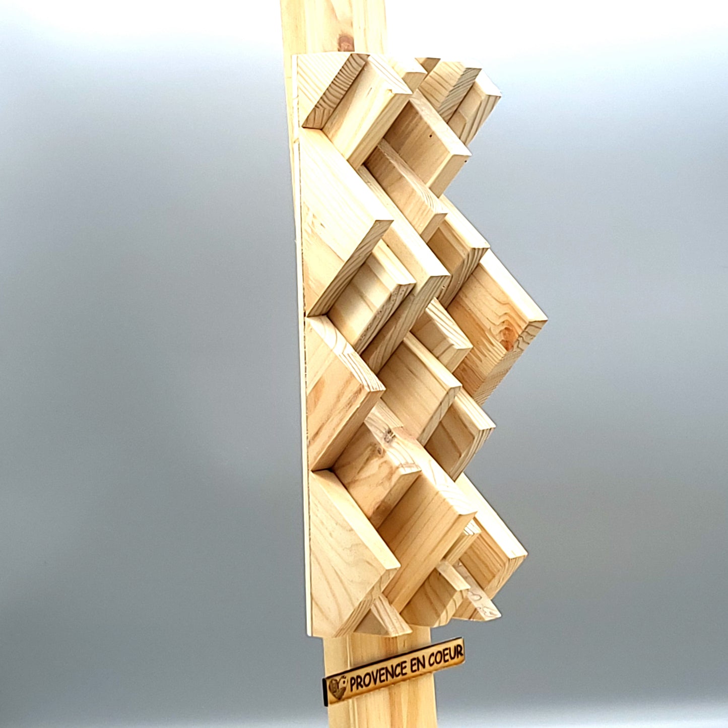 TABLEAU EN PUZZLES TRIANGLES EN 3D EN BOIS N°5 - DÉCORATION ARTISANALE, ORIGINALE & UNIQUE