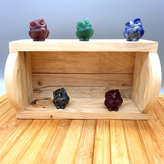 PETITS HIBOUX ANIMAUX EN PIERRES AU CHOIX - SCULPTURES UNIQUES & ARTISANALES