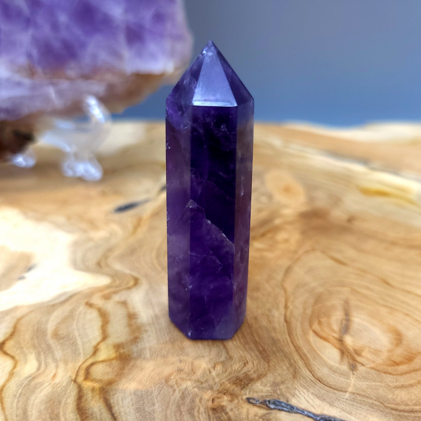TOURS en POINTES EN PIERRE AMÉTHYSTE RUBANÉE AU CHOIX - UNIQUES & ARTISANALES