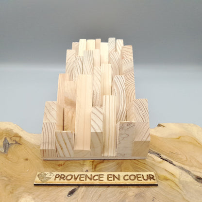 TABLEAU EN PUZZLES TRIANGLES EN 3D EN BOIS N°5 - DÉCORATION ARTISANALE, ORIGINALE & UNIQUE