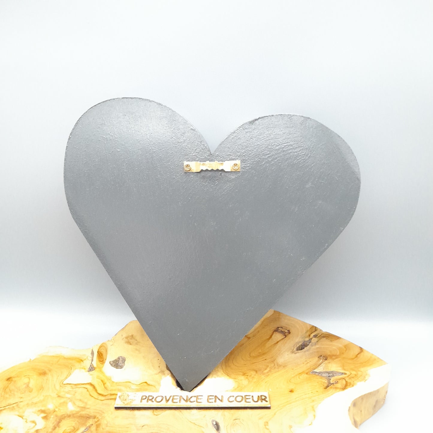 TABLEAU COEUR EN PUZZLES CUBES EN 3D EN BOIS PEINT EN GRIS N°2 - DÉCORATION ARTISANALE, ORIGINALE & UNIQUE