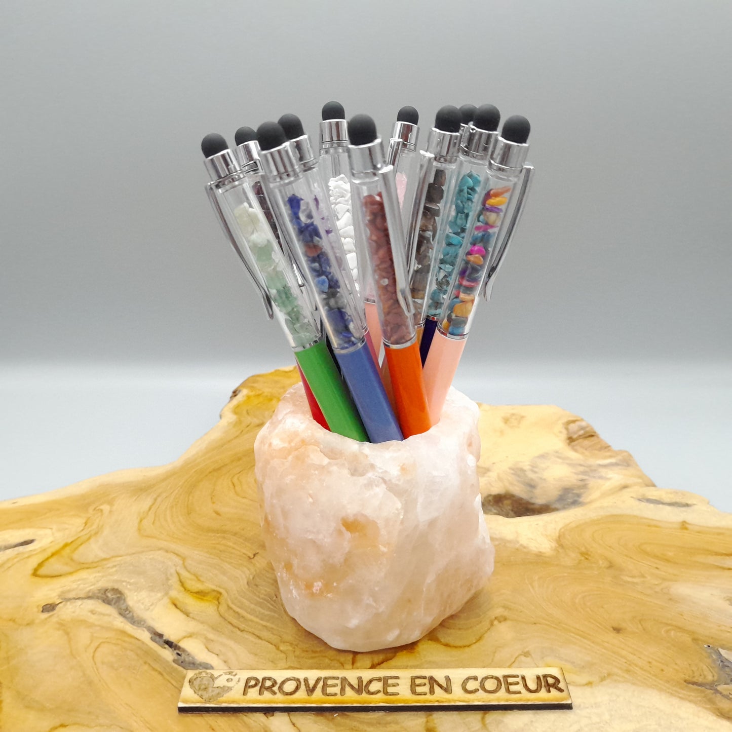 DIVERS STYLOS à BILLES EN PIERRES SEMI-PRÉCIEUSES (base métal doré...) - COULEURS & PIERRES AU CHOIX