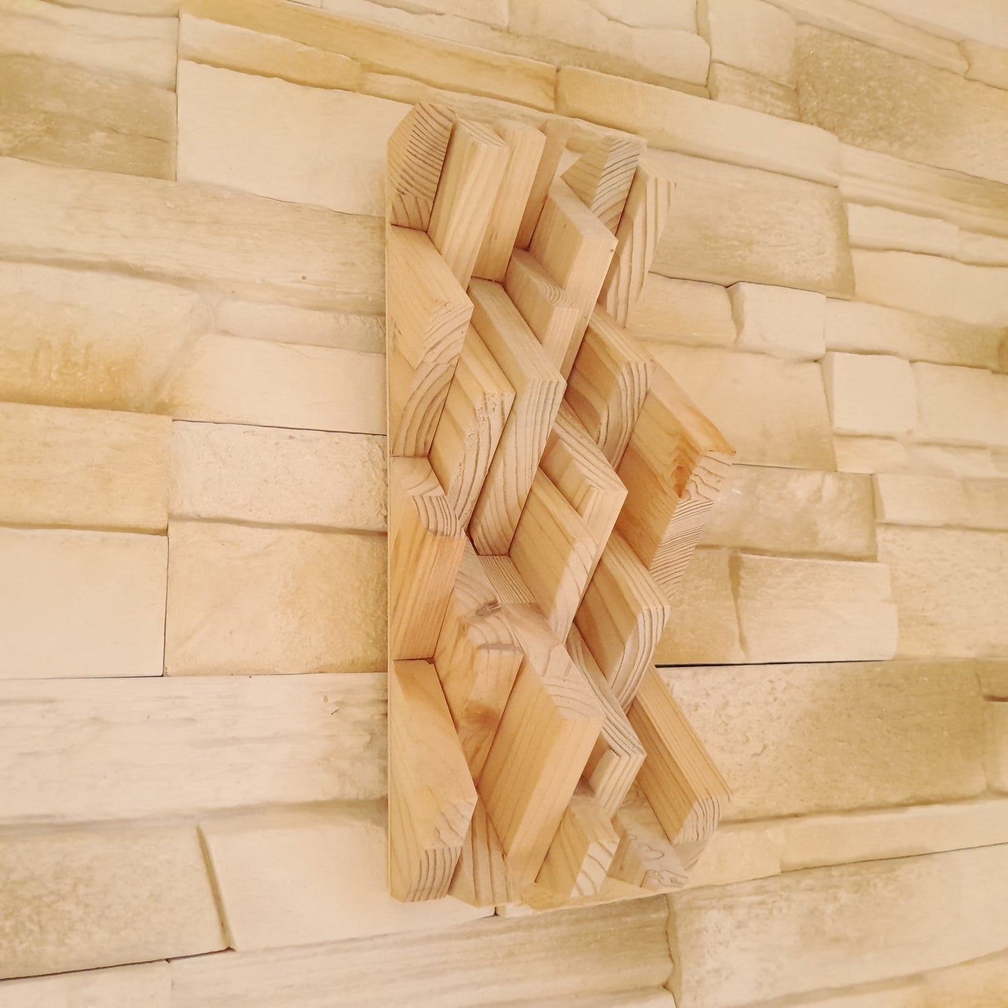 TABLEAU EN PUZZLES TRIANGLES EN 3D EN BOIS N°5 - DÉCORATION ARTISANALE, ORIGINALE & UNIQUE