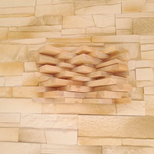 TABLEAU EN PUZZLES TRIANGLES EN 3D EN BOIS N°4 - DÉCORATION ARTISANALE, ORIGINALE & UNIQUE