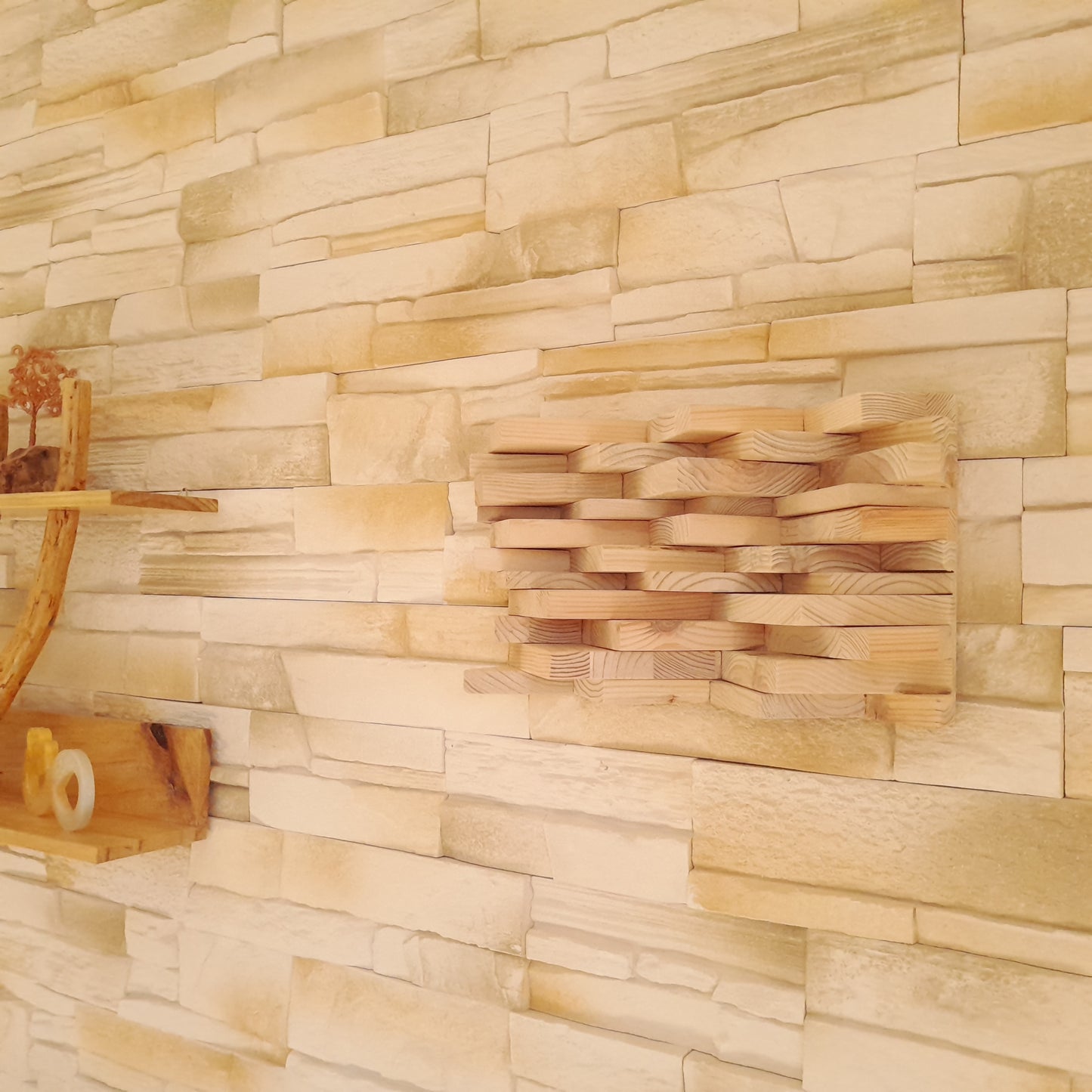 TABLEAU EN PUZZLES TRIANGLES EN 3D EN BOIS N°4 - DÉCORATION ARTISANALE, ORIGINALE & UNIQUE