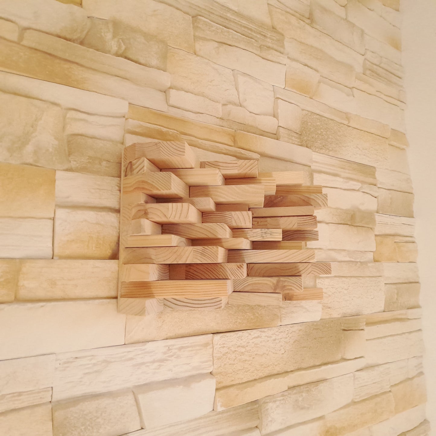 TABLEAU EN PUZZLES TRIANGLES EN 3D EN BOIS N°4 - DÉCORATION ARTISANALE, ORIGINALE & UNIQUE