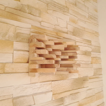 TABLEAU EN PUZZLES TRIANGLES EN 3D EN BOIS N°4 - DÉCORATION ARTISANALE, ORIGINALE & UNIQUE