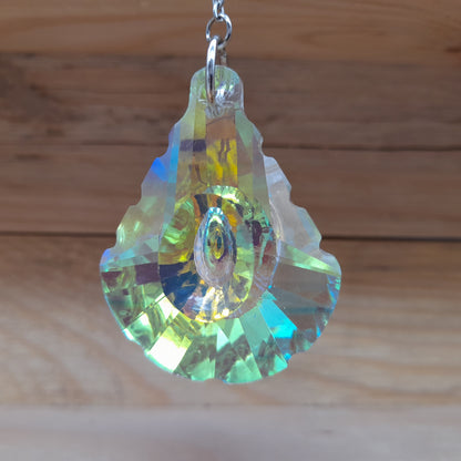 DÉCORATION SUNCATCHER 7 CHAKRAS EN PIERRES & FLEUR de VIE EN BOIS + MARGUERITE - ATTRAPE SOLEIL UNIQUE, ARTISANAL & ORIGINAL