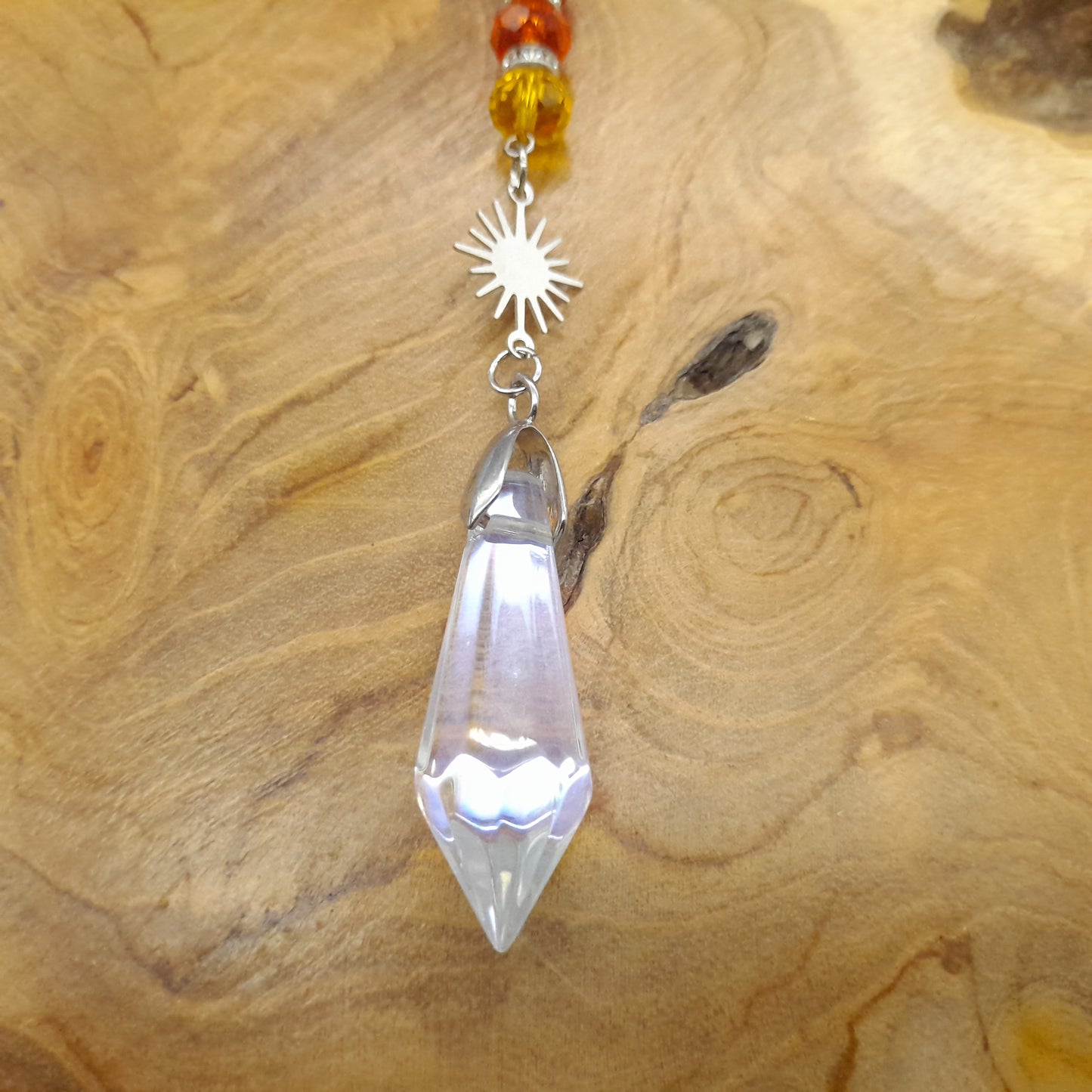 DÉCORATION SUNCATCHER " UNIVERS " avec SOLEIL & LUNE - ATTRAPE SOLEIL UNIQUE, ARTISANAL & ORIGINAL