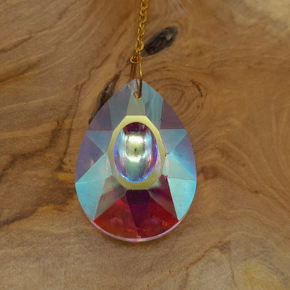 DÉCORATION " 2 EN 1 "  DREAMCATCHERS EN BOIS + SUNCATCHER TONS BLEUS ET ROSES - (ATTRAPE-RÊVES avec un ATTRAPE SOLEIL) UNIQUE, ARTISANAL & ORIGINAL