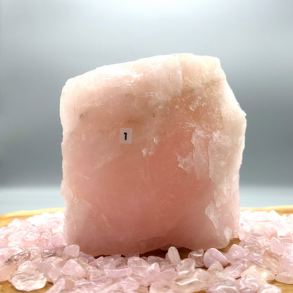 GRANDES PIERRES EN QUARTZ ROSE - BRUTES, SEMI-PRÉCIEUSES & UNIQUES AU CHOIX