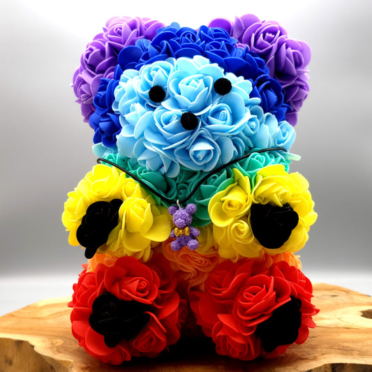 DÉCORATION " 2 EN 1 " OURSON 7 CHAKRAS EN 3D + BIJOU COLLIER FANTAISIE - UNIQUE, ORIGINAL & ARTISANAL