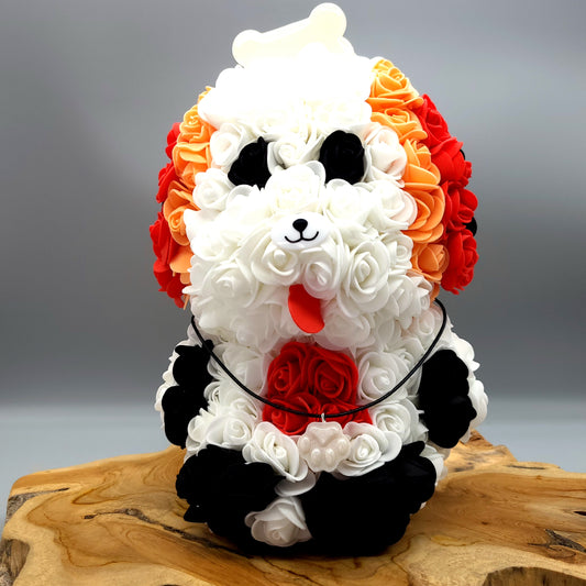 DÉCORATION " 2 EN 1 " CHIEN 3D MULTICOLORES + BIJOU COLLIER FANTAISIE - UNIQUE, ORIGINAL & ARTISANAL