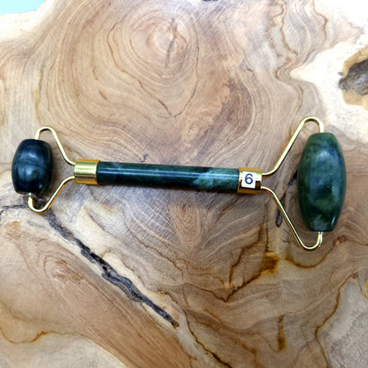 OUTIL de BEAUTÉ AVEC « 2 ROULEAUX » EN PIERRE DE JADE VERT - MASSAGE & ANTI-ÂGE - 3 MODÈLES AU CHOIX