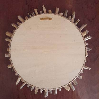 GRAND MIROIR SOLEIL EN RELIEF EN BOIS FLOTTÉ - MODÈLE N°2 - DÉCORATION UNIQUE, ORIGINALE et ARTISANALE