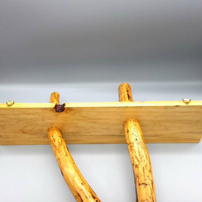 ÉTAGÈRE TROMPE L'OEIL AVEC TRONC EN BOIS DE CADE + 2 TABLETTES - MODÈLE ÉCOLO, ARTISANAL, ORIGINAL & UNIQUE