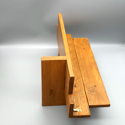 GRANDE ÉTAGÈRE D'ANGLE EXTÉRIEUR EN BOIS DE PIN AVEC 2 TABLETTES - MODÈLE ÉCOLO, ARTISANAL, ORIGINAL & UNIQUE