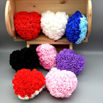 COEURS DÉCORATIONS EN FLEURS DE ROSES - MODÈLES UNIS OU BICOLORES AU CHOIX - UNIQUES, ORIGINAUX & ARTISANAUX