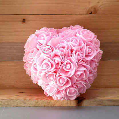 COEURS DÉCORATIONS EN FLEURS DE ROSES - MODÈLES UNIS OU BICOLORES AU CHOIX - UNIQUES, ORIGINAUX & ARTISANAUX