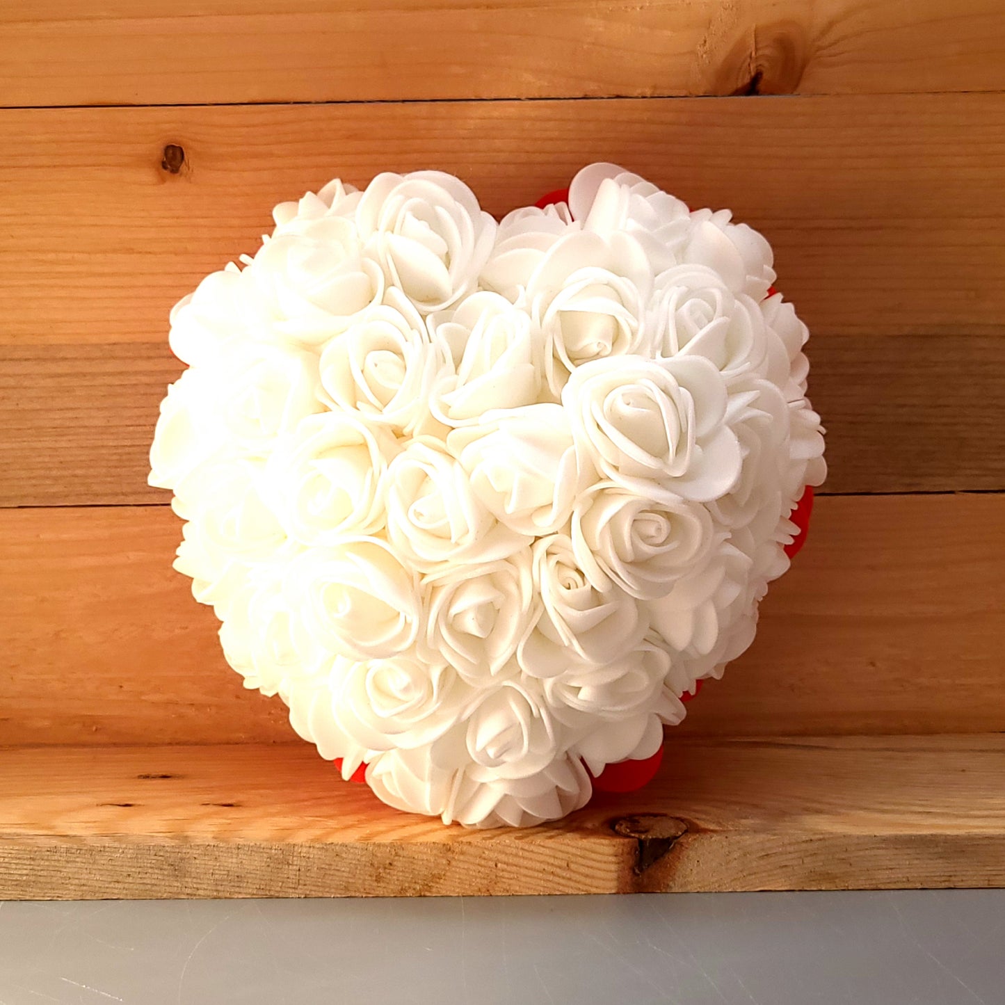 COEURS DÉCORATIONS EN FLEURS DE ROSES - MODÈLES UNIS OU BICOLORES AU CHOIX - UNIQUES, ORIGINAUX & ARTISANAUX