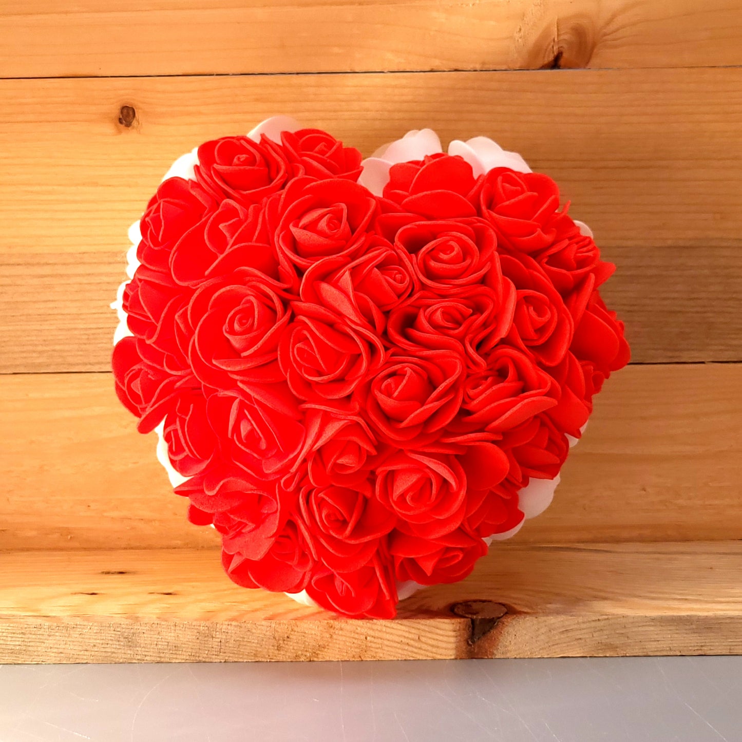 COEURS DÉCORATIONS EN FLEURS DE ROSES - MODÈLES UNIS OU BICOLORES AU CHOIX - UNIQUES, ORIGINAUX & ARTISANAUX