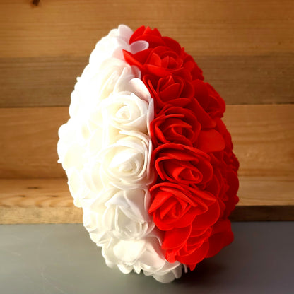 COEURS DÉCORATIONS EN FLEURS DE ROSES - MODÈLES UNIS OU BICOLORES AU CHOIX - UNIQUES, ORIGINAUX & ARTISANAUX