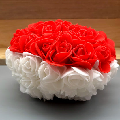 COEURS DÉCORATIONS EN FLEURS DE ROSES - MODÈLES UNIS OU BICOLORES AU CHOIX - UNIQUES, ORIGINAUX & ARTISANAUX