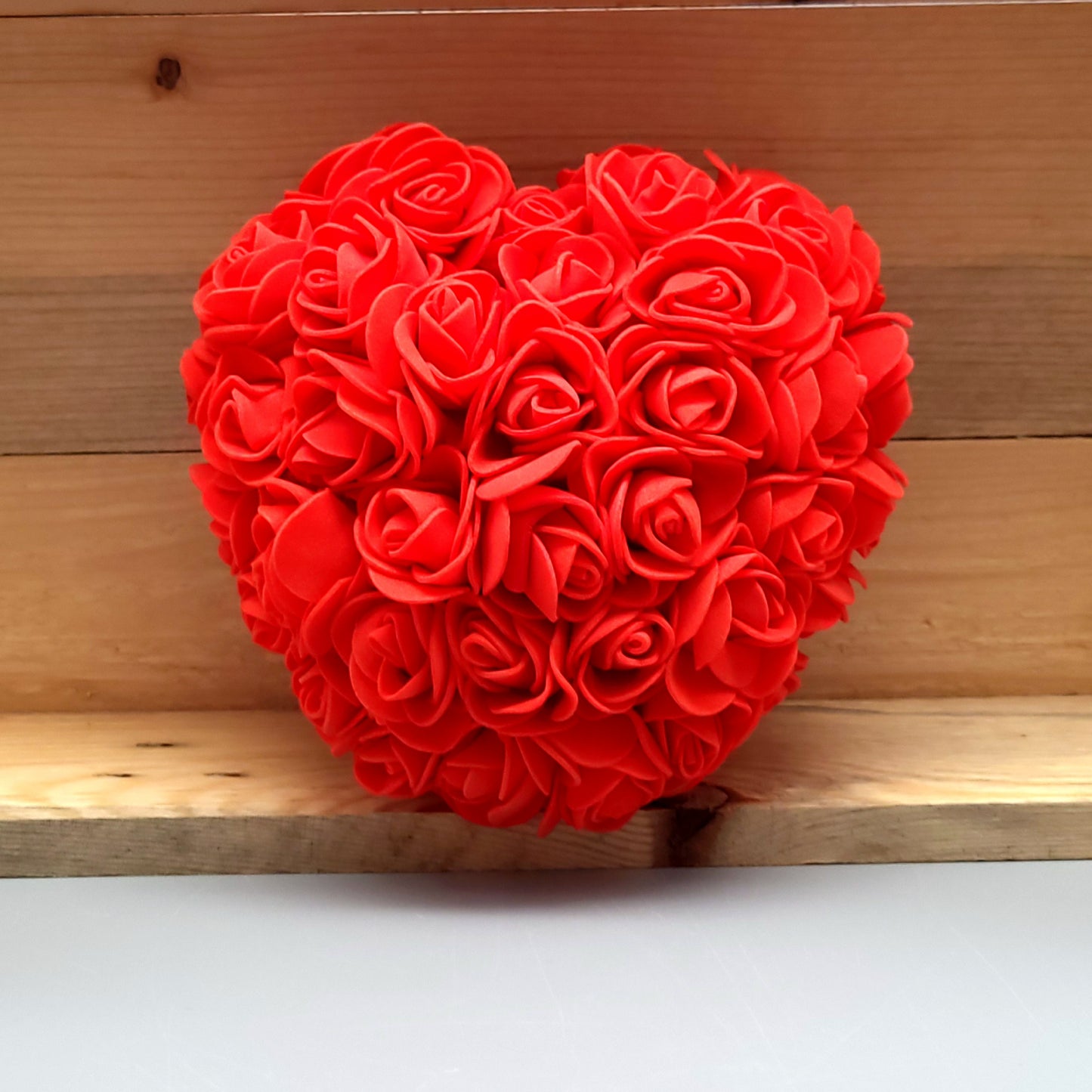 COEURS DÉCORATIONS EN FLEURS DE ROSES - MODÈLES UNIS OU BICOLORES AU CHOIX - UNIQUES, ORIGINAUX & ARTISANAUX
