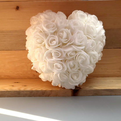 COEURS DÉCORATIONS EN FLEURS DE ROSES - MODÈLES UNIS OU BICOLORES AU CHOIX - UNIQUES, ORIGINAUX & ARTISANAUX