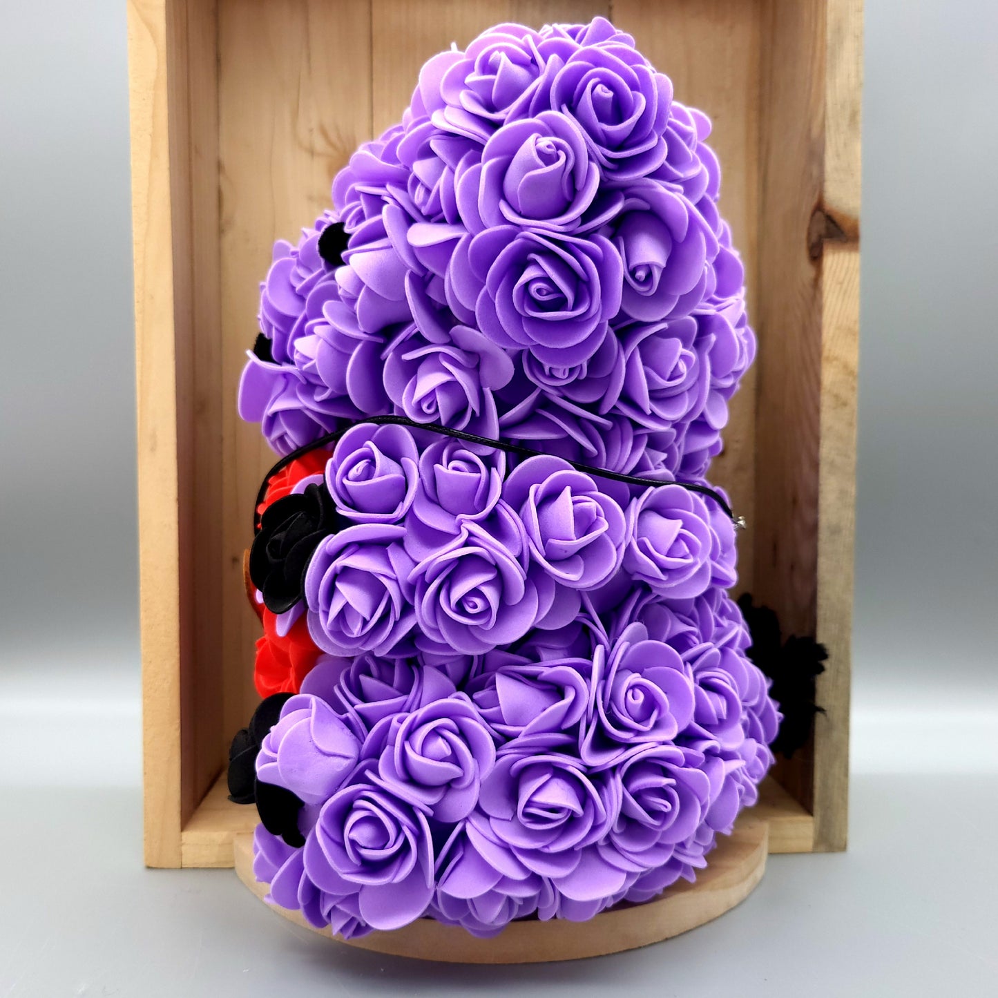 DÉCORATION " 2 EN 1 " OURSON 3D AMOUREUX AU GRAND COEUR + BIJOU COLLIER FANTAISIE - UNIQUE, ORIGINAL & ARTISANAL