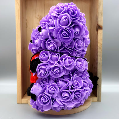 DÉCORATION " 2 EN 1 " OURSON 3D AMOUREUX AU GRAND COEUR + BIJOU COLLIER FANTAISIE - UNIQUE, ORIGINAL & ARTISANAL