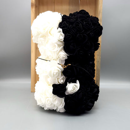 DÉCORATION " 2 EN 1 " OURSON 3D YIN YANG + BIJOU COLLIER FANTAISIE - UNIQUE, ORIGINAL & ARTISANAL