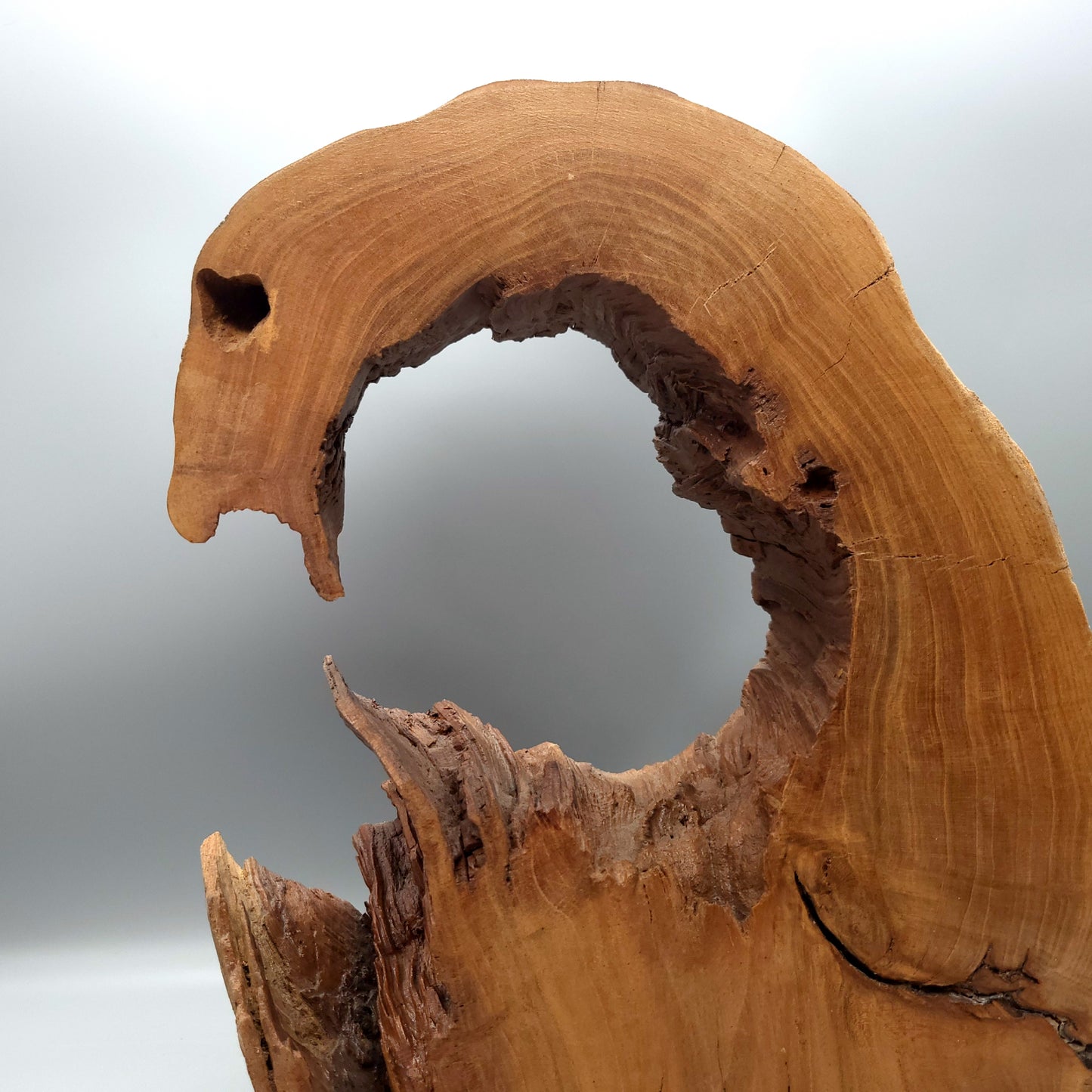 GRANDE SCULPTURE DE "VAGUE" EN BOIS DE CERISIER - UNIQUE, ARTISANALE & ORIGINALE