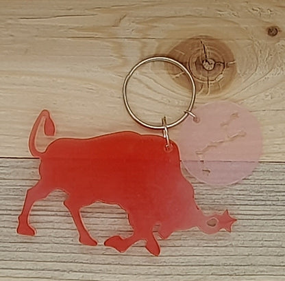 PORTES CLÉS " ROUGES " SIGNES ASTROLOGIQUES DU ZODIAQUE + CONSTELLATIONS - BIJOUX DE SACS FANTAISIES ORIGINAUX, UNIQUES & ARTISANAUX