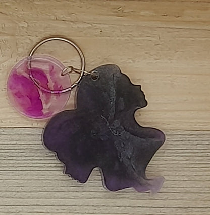PORTES CLÉS " VIOLETS NOIRS " SIGNES ASTROLOGIQUES DU ZODIAQUE + CONSTELLATIONS - BIJOUX DE SAC FANTAISIES ORIGINAUX, UNIQUES & ARTISANAUX