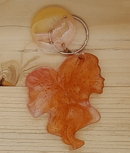 PORTES CLÉS " ROUGE ORANGÉ OR " SIGNES ASTROLOGIQUES + JETONS CONSTELLATIONS BIJOU DE SAC - ORIGINAL et ARTISANAL