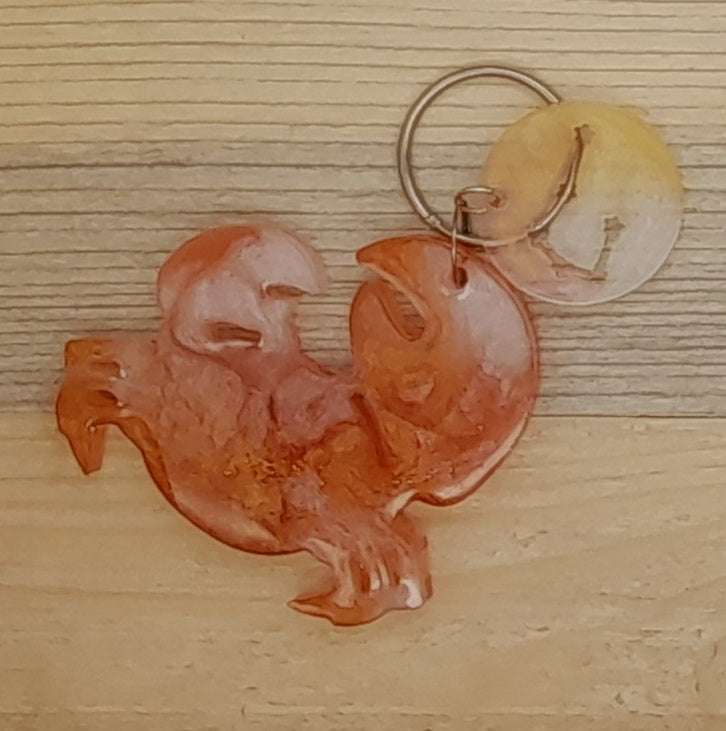 PORTES CLÉS " ROUGE ORANGÉ OR " SIGNES ASTROLOGIQUES + JETONS CONSTELLATIONS BIJOU DE SAC - ORIGINAL et ARTISANAL