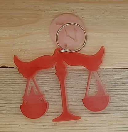 PORTES CLÉS " ROUGES " SIGNES ASTROLOGIQUES DU ZODIAQUE + CONSTELLATIONS - BIJOUX DE SACS FANTAISIES ORIGINAUX, UNIQUES & ARTISANAUX