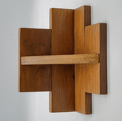 ÉTAGÈRE ANGLE INTÉRIEUR EN BOIS DE PALETTE + 1 TABLETTE - MODÈLE ÉCOLO ORIGINAL & UNIQUE