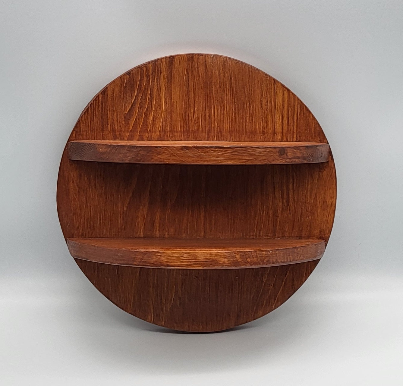 ÉTAGÈRE MURALE RONDE + 2 TABLETTES EN BOIS DE PIN - DIVERS COLORIS