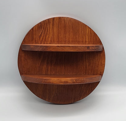 ÉTAGÈRE MURALE RONDE + 2 TABLETTES EN BOIS DE PIN - DIVERS COLORIS